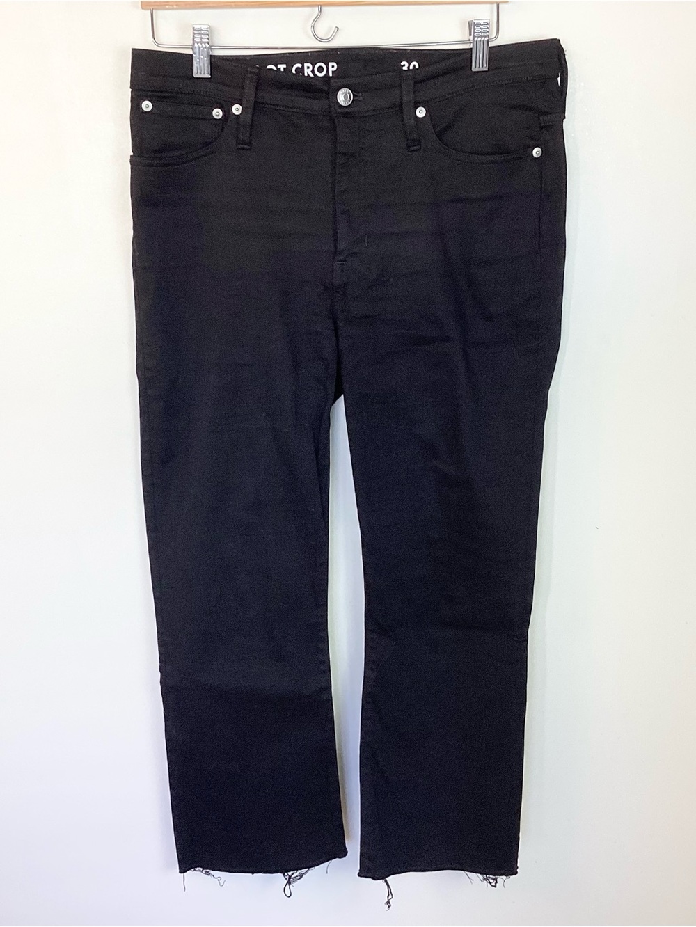 J.Crew 9” Billie Demi Boot Crop Jeans - Black - 30